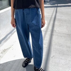 Stylish Blue Denim Cropped Pants